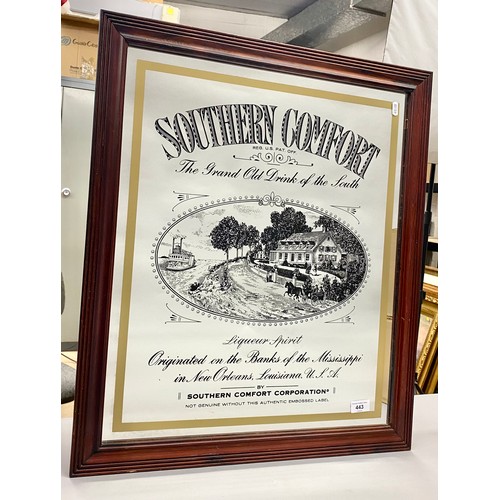 443 - Framed Southern Comfort mirror