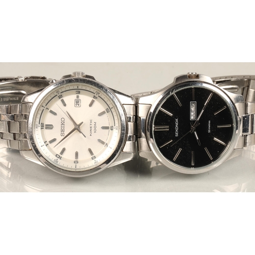 78 - Two gents wristwatches, Seiko kinetic 100m and Sekonda 50m