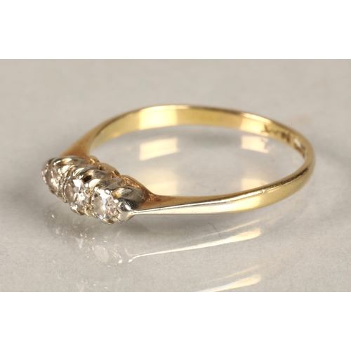 82 - 18 ct gold and diamond set ring size P