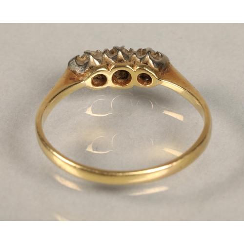 82 - 18 ct gold and diamond set ring size P