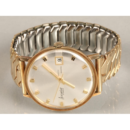 83 - Gold Acurist wristwatch with rolled gold bracelet