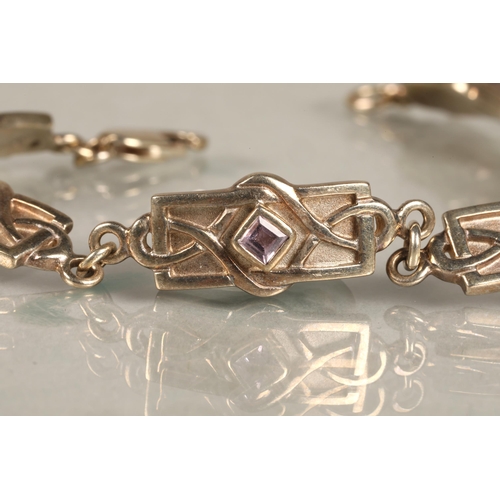 99 - Sterling silver gem set bracelet, The Roses Collection by Macintosh Inspired designs