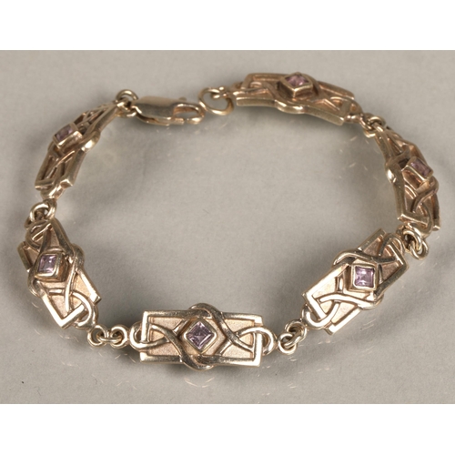 99 - Sterling silver gem set bracelet, The Roses Collection by Macintosh Inspired designs