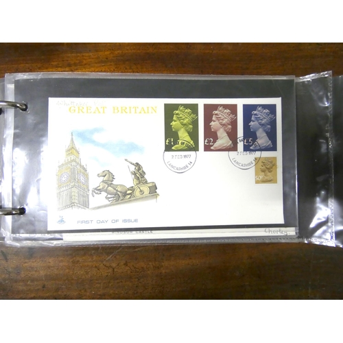 110 - Album of first day covers, all with franking marks dating from 60's to 80's.