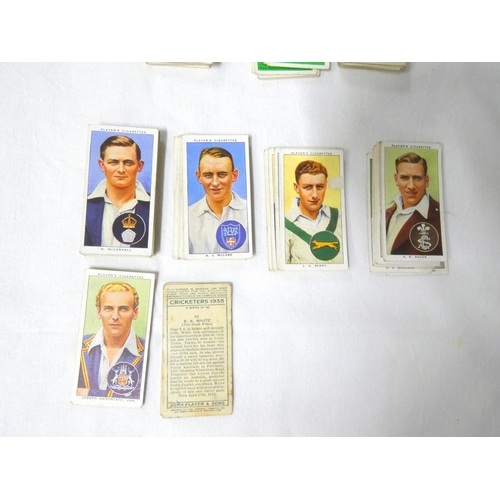 88 - John Player cigarette cards including Tennis, Cricketers, 1934 and 38, Cycling and Speedway.