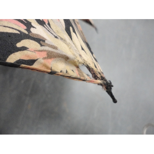 305 - Late Victorian parasol, the pommel inscribed 'Isa Bramwell - Tynemouth', with scroll silver mount, s... 