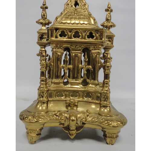 308 - Pair of antique continental gilt candelabra in the Renaissance style, probably formerly from a clock... 