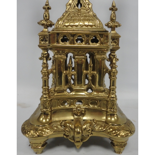 308 - Pair of antique continental gilt candelabra in the Renaissance style, probably formerly from a clock... 