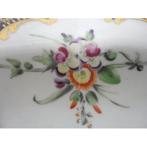 229 - Worcester second period porcelain bowl, c. late 18th century, decorated with colourful floral sprays... 