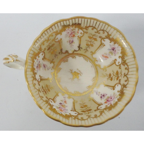 233 - Victorian 'Rockingham' pattern part china tea service decorated with a floral cartouche within gilt ... 