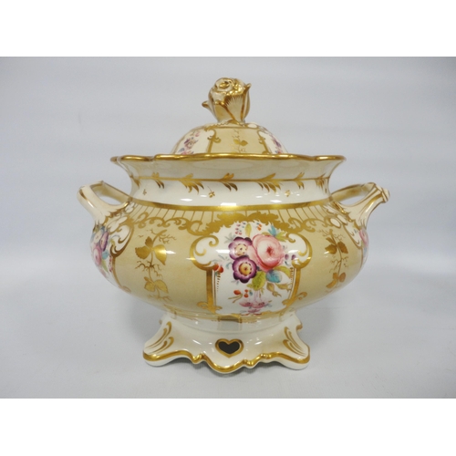 233 - Victorian 'Rockingham' pattern part china tea service decorated with a floral cartouche within gilt ... 