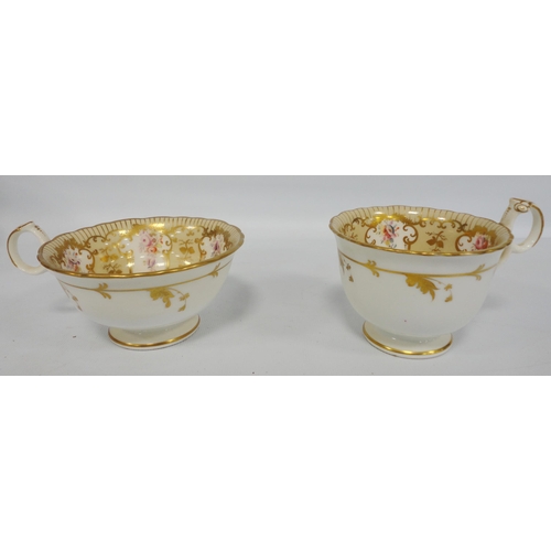 233 - Victorian 'Rockingham' pattern part china tea service decorated with a floral cartouche within gilt ... 