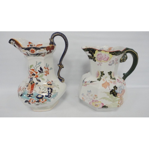 239 - Group of Masons Patent Ironstone china comprising a toilet jug with matching soap bowl, decorated wi... 