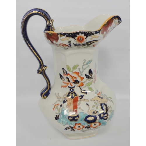 239 - Group of Masons Patent Ironstone china comprising a toilet jug with matching soap bowl, decorated wi... 