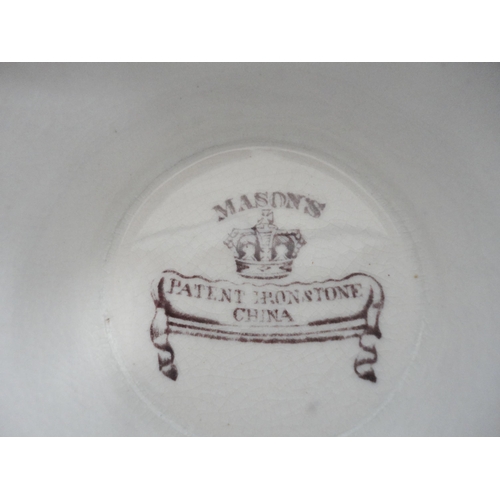 239 - Group of Masons Patent Ironstone china comprising a toilet jug with matching soap bowl, decorated wi... 