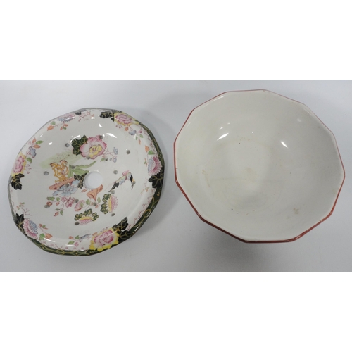 239 - Group of Masons Patent Ironstone china comprising a toilet jug with matching soap bowl, decorated wi... 