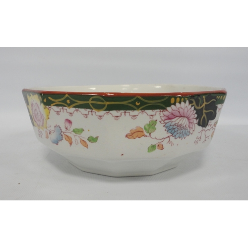 239 - Group of Masons Patent Ironstone china comprising a toilet jug with matching soap bowl, decorated wi... 