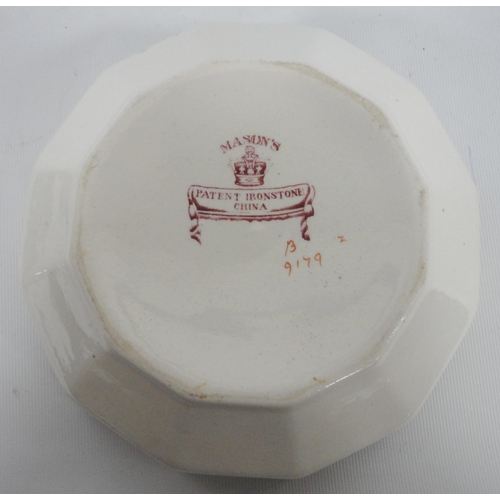 239 - Group of Masons Patent Ironstone china comprising a toilet jug with matching soap bowl, decorated wi... 