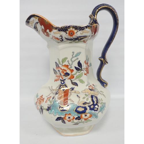 239 - Group of Masons Patent Ironstone china comprising a toilet jug with matching soap bowl, decorated wi... 