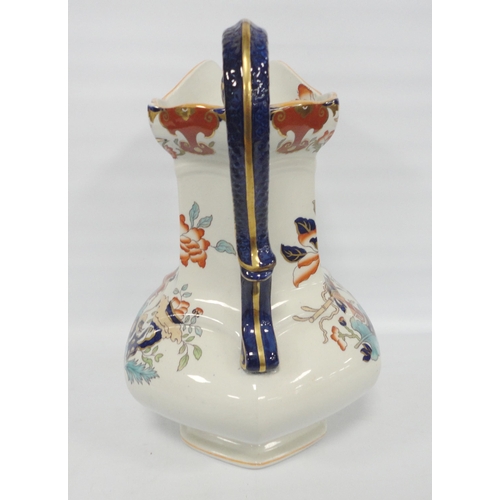 239 - Group of Masons Patent Ironstone china comprising a toilet jug with matching soap bowl, decorated wi... 