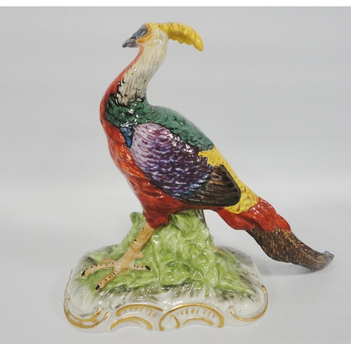 241 - Carl Thieme for DresdenPorcelain model of a golden pheasant, 20th century, glazed in rich colours on... 