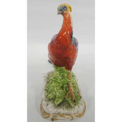 241 - Carl Thieme for DresdenPorcelain model of a golden pheasant, 20th century, glazed in rich colours on... 