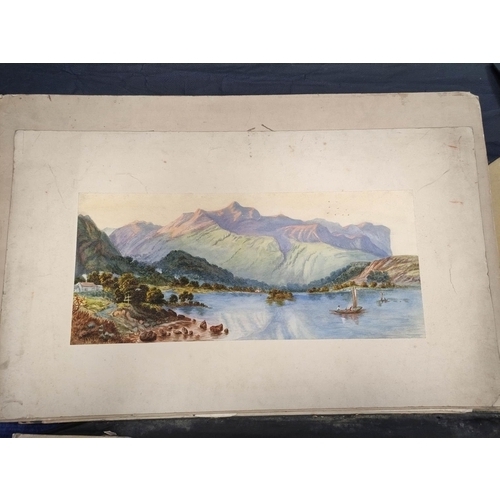 231 - Artist Unknown, 19th Century.Italian lake scenes and similar.Set of three watercolours.19cm x 46cm.A... 