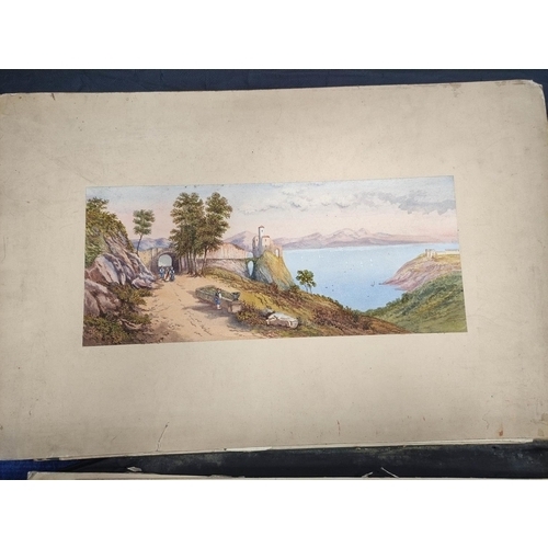 231 - Artist Unknown, 19th Century.Italian lake scenes and similar.Set of three watercolours.19cm x 46cm.A... 