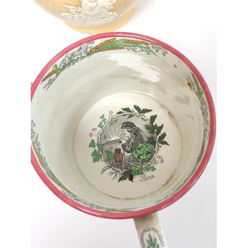 335 - Pearlware harvest tyg circa 1825, 