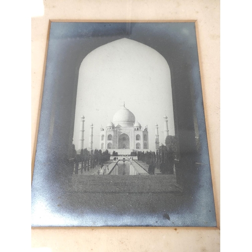 212 - The Taj Mahal, an old photograph, 20cm x 15cm, framed, and a transforming photographic image of Dori... 