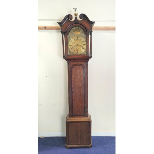 191 - Thirty hour long case clock by Thos. Wallace, Brampton, 12