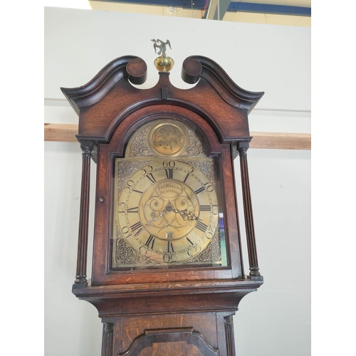 191 - Thirty hour long case clock by Thos. Wallace, Brampton, 12