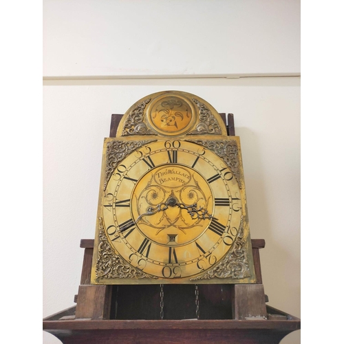 191 - Thirty hour long case clock by Thos. Wallace, Brampton, 12