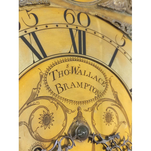 191 - Thirty hour long case clock by Thos. Wallace, Brampton, 12