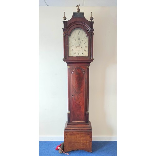 195 - Late 18th century eight day long case clock by James Pratt, Epping, the silvered dial with engraved ... 