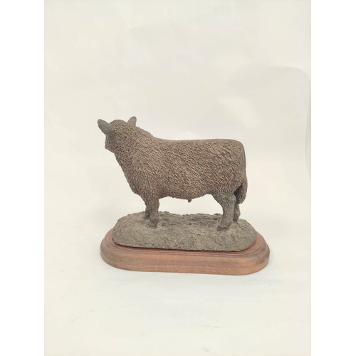 373 - Border Fine Arts limited edition bronzed figure of a Belted Galloway Bull signed Ayres .81 12/850 Mo... 