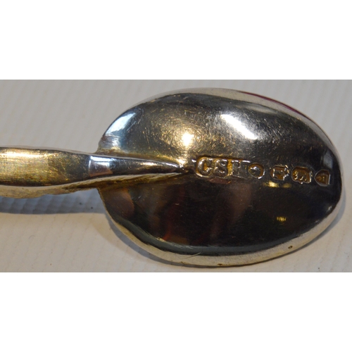 68 - Set of six Apostle small silver coffee spoons, by CS Harris, 1886, cased, 53g.