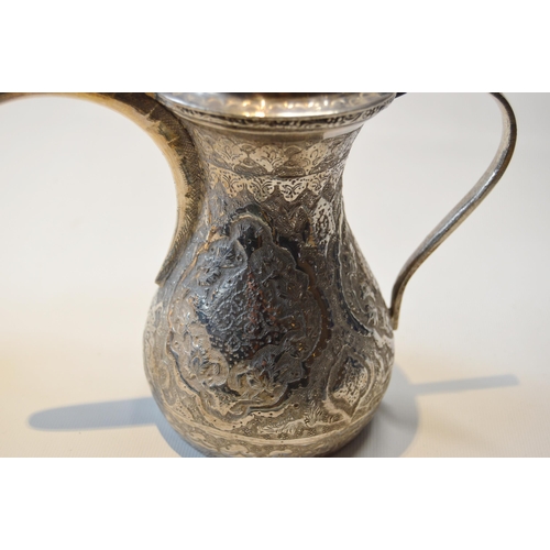 82 - Turkish silver coffee pot of typical style, '84', c. 1920, and another, probably American, 962g gros... 