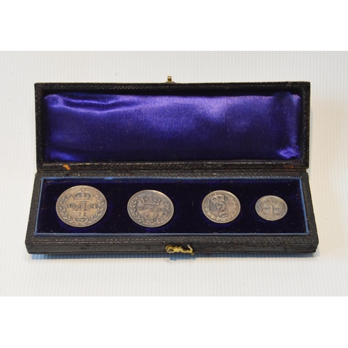 166 - Queen Victoria 1894 silver Maundy set, in original box.