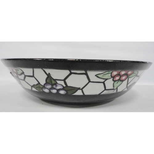 243 - Scottish lady artist hand-painted bowl by Elsie Morrison, in the style of Mak Merry, in the grape pa... 