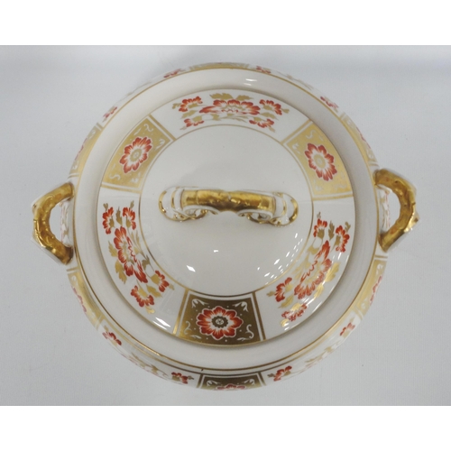 246 - Royal Crown Derby 'Red Derby Panel' pattern porcelain tureen and cover, shape no. 1236, with backsta... 