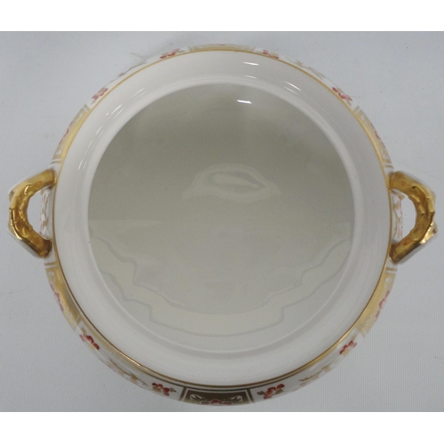 246 - Royal Crown Derby 'Red Derby Panel' pattern porcelain tureen and cover, shape no. 1236, with backsta... 