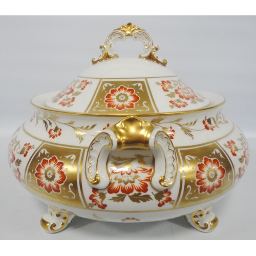 246 - Royal Crown Derby 'Red Derby Panel' pattern porcelain tureen and cover, shape no. 1236, with backsta... 