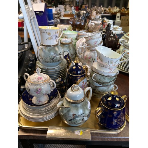 276 - Oriental-style part tea service, assorted Tuscan teaware, etc