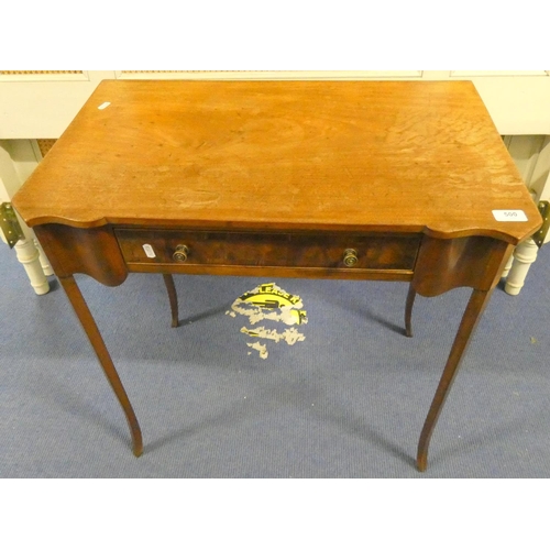 500 - Edwardian mahogany side table with fitted drawer.