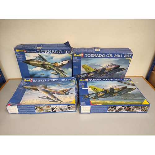 100 - Revell. 1:32 scale model aviation construction kits to include two Tornado GR MkI RAF Fighters 04705... 