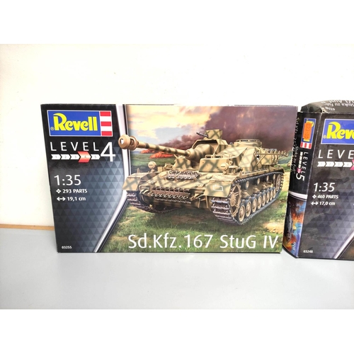 112 - Six 1:35 scale boxed model construction kits to include a Revell Sd.Kfz.167 Stug IV 03255, a Revell&... 