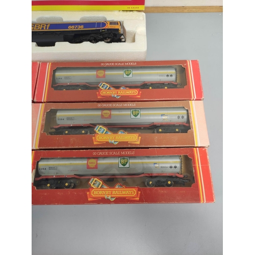 237 - Hornby Railways. Group of boxed 00 gauge models to include a Class 66 66736 