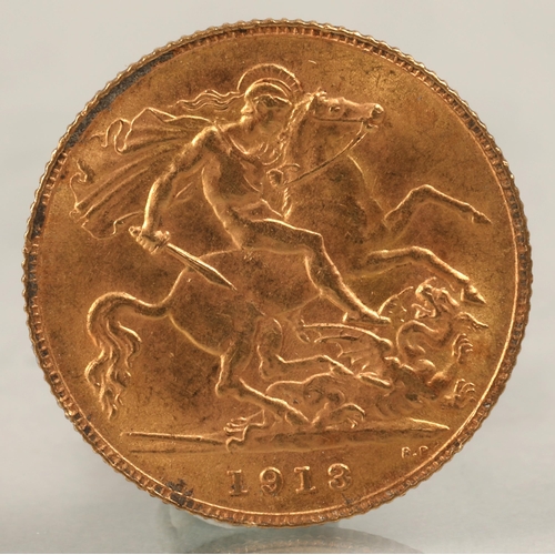 143 - George V gold half sovereign 1913.