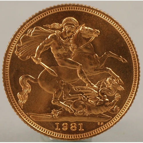 136 - 1981 gold sovereign.